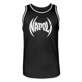 Napoli Crest Typography - Männer Basketball-Trikot - Schwarz/Weiß - Vorne - AI Model Male 185 dark (185cm)