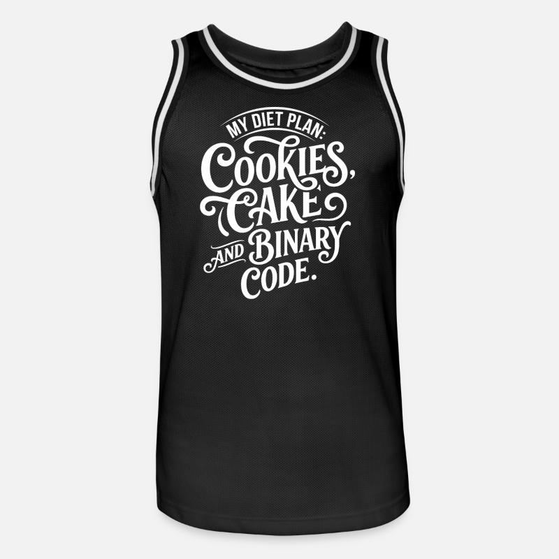Cookies Cake Binary Code Design - Men's Basketball Jersey - black/white