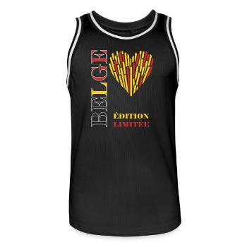 Heart Fries Limited Edition - Männer Basketball-Trikot - Schwarz/Weiß - Vorne - AI Model Male 185 dark (185cm)