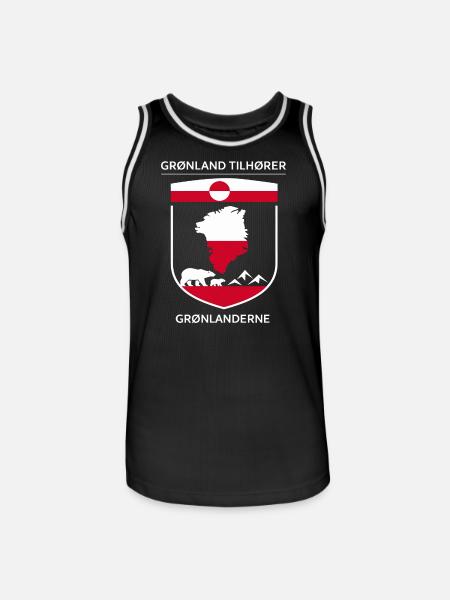 Grönland Gehört Grönländern Statement Geschenk - Männer Basketball-Trikot - Schwarz/Weiß