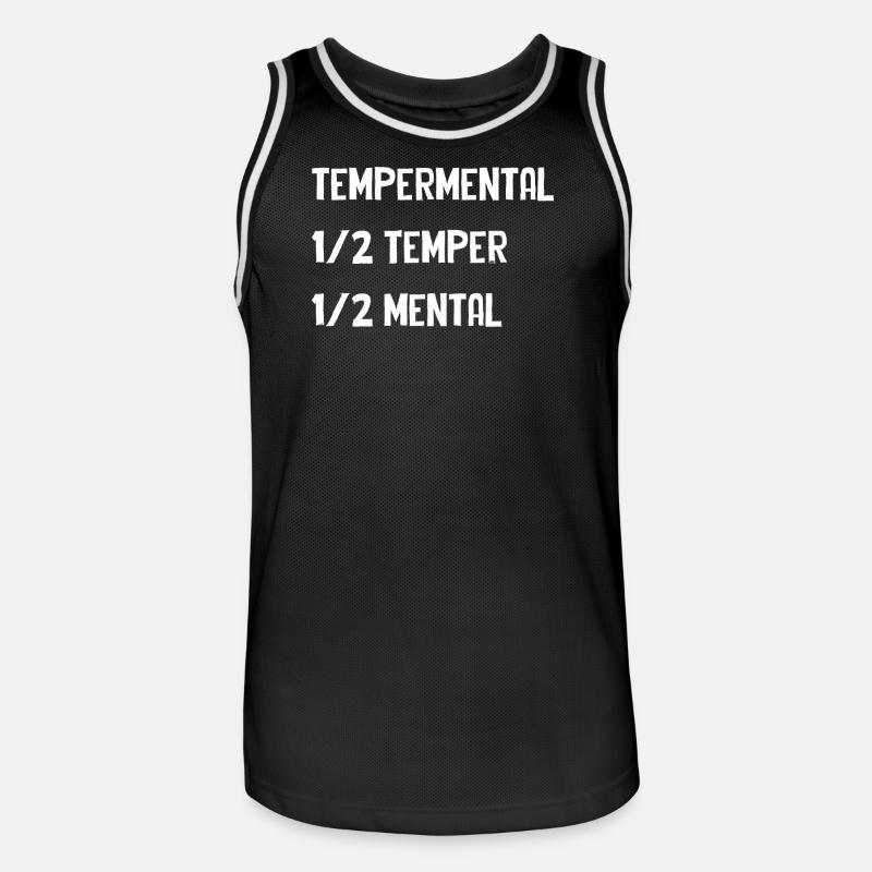 Tempermental Split Typography - Männer Basketball-Trikot - Schwarz/Weiß