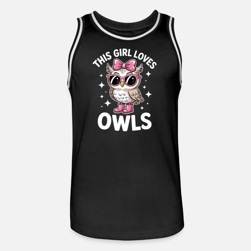 Eule Sprüche Eulen Lustiges Eulen Geschenk - Männer Basketball-Trikot - Schwarz/Weiß