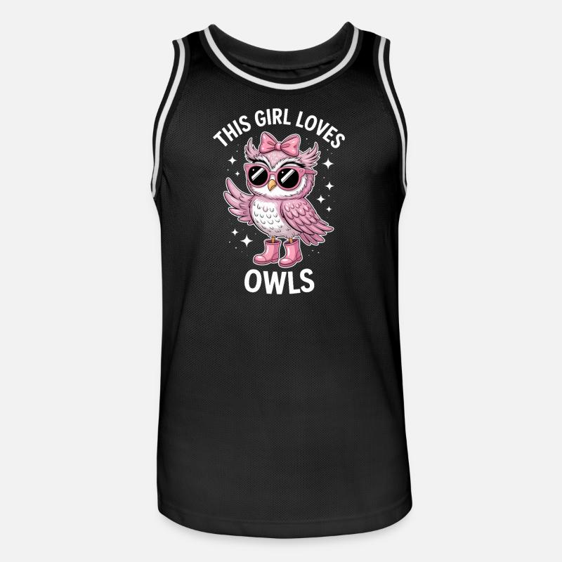 Eule Sprüche Eulen Lustiges Eulen Geschenk - Männer Basketball-Trikot - Schwarz/Weiß