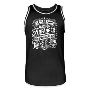 Experts produce catastrophes - Men's Basketball Jersey - black/white - Front - AI Model Male 185 dark (185cm)