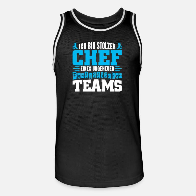Stolzer Chef Chef Mann Abteilungsleiter Teamchef - Männer Basketball-Trikot - Schwarz/Weiß