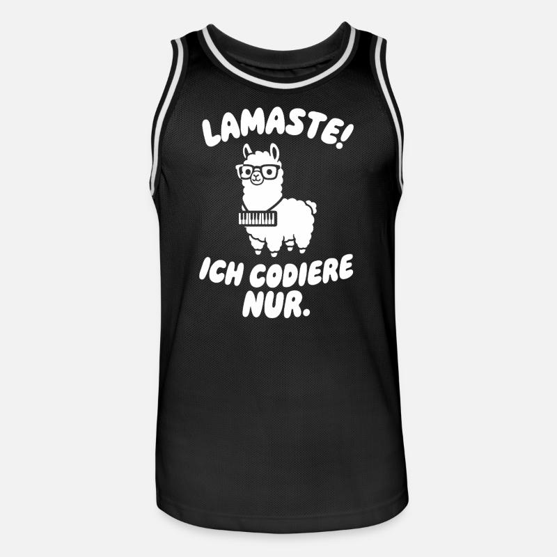 LamaSte : Je ne code que - Maillot de basket Homme - noir/blanc