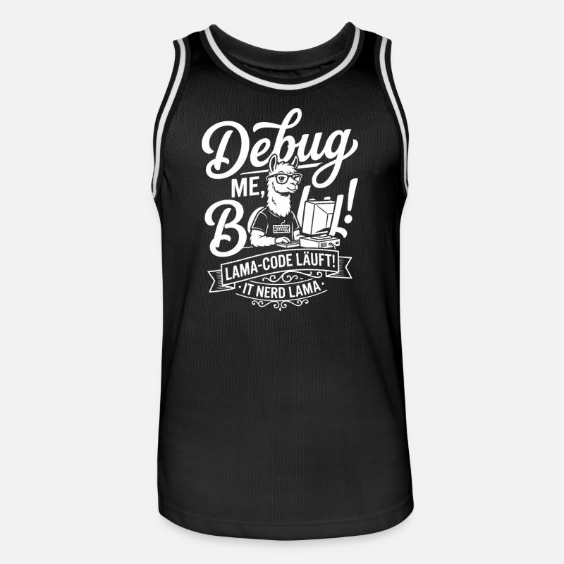 Conception de débogage de code Lama - Maillot de basket Homme - noir/blanc