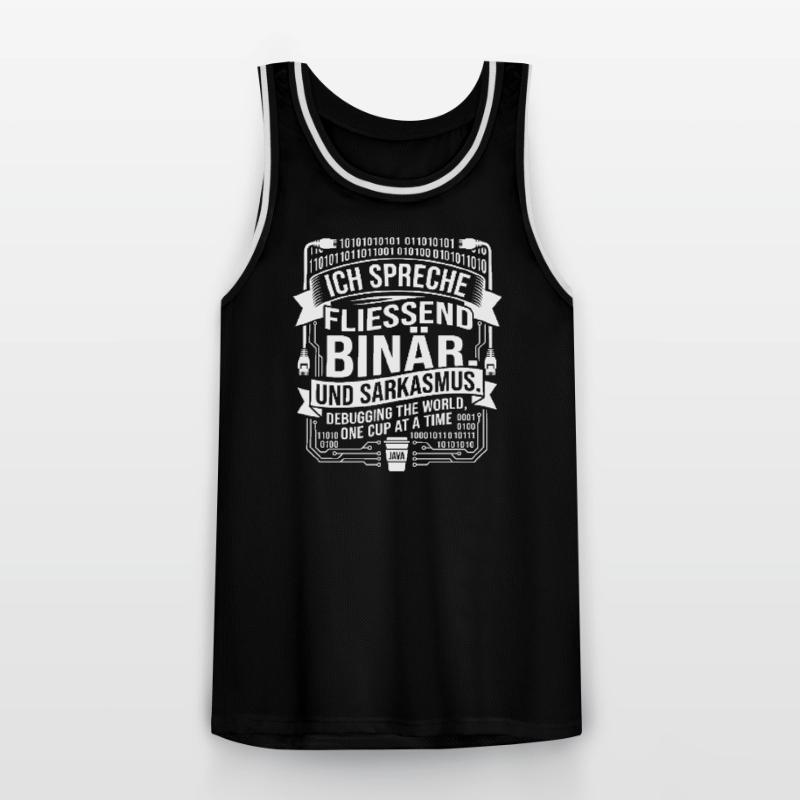 Coding Binary Coffee Sarcasm Men's Basketball Jersey