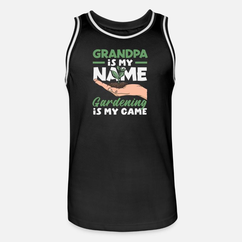 Nonno è il mio nome Giardinaggio Il mio gioco - Maglia da basket per uomo - nero/bianco