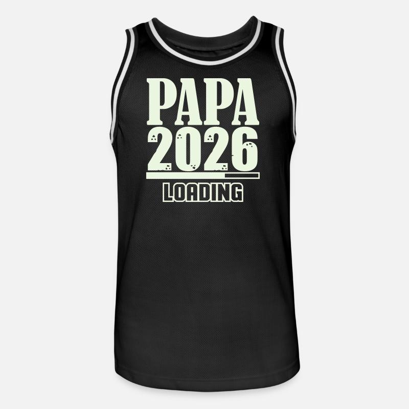 Papa 2026 Loading - Männer Basketball-Trikot - Schwarz/Weiß
