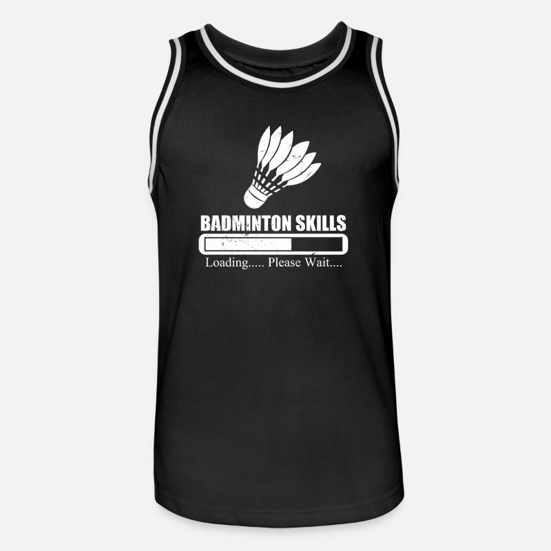 Badminton Skills Loading Please Wait - Männer Basketball-Trikot - Schwarz/Weiß