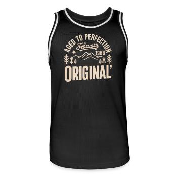 février 1988 – Légende des sommets et montagnes - Maillot de basket Homme - noir/blanc - Devant - AI Model Male 185 dark (185cm)