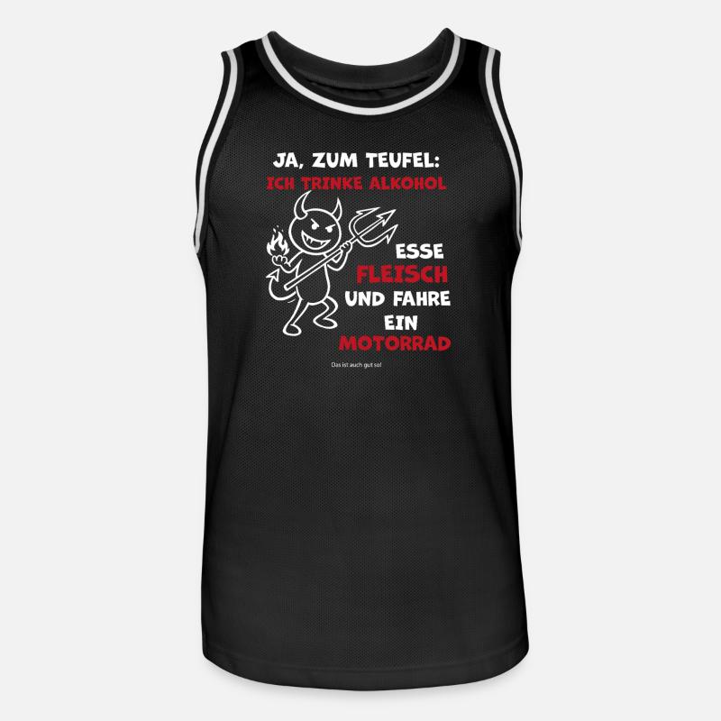 Devilish Drinker Motorcycle - Men's Basketball Jersey - black/white