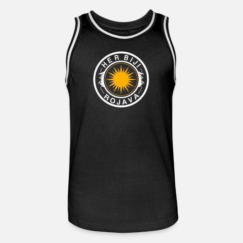 Rojava - Maillot de basket Homme - noir/blanc