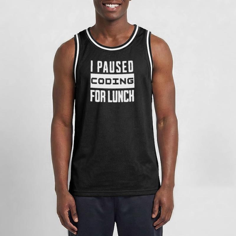Nerd Coding , I Paused Coding for Lunch Männer Basketball-Trikot