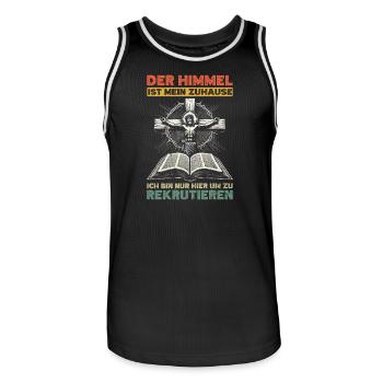 Heaven Is My Home Church Christian - Men's Basketball Jersey - black/white - Front - AI Model Male 185 dark (185cm)