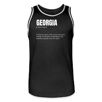 Georgia Charme Geschäftsdynamik - Männer Basketball-Trikot - Schwarz/Weiß - Vorne - AI Model Male 185 dark (185cm)