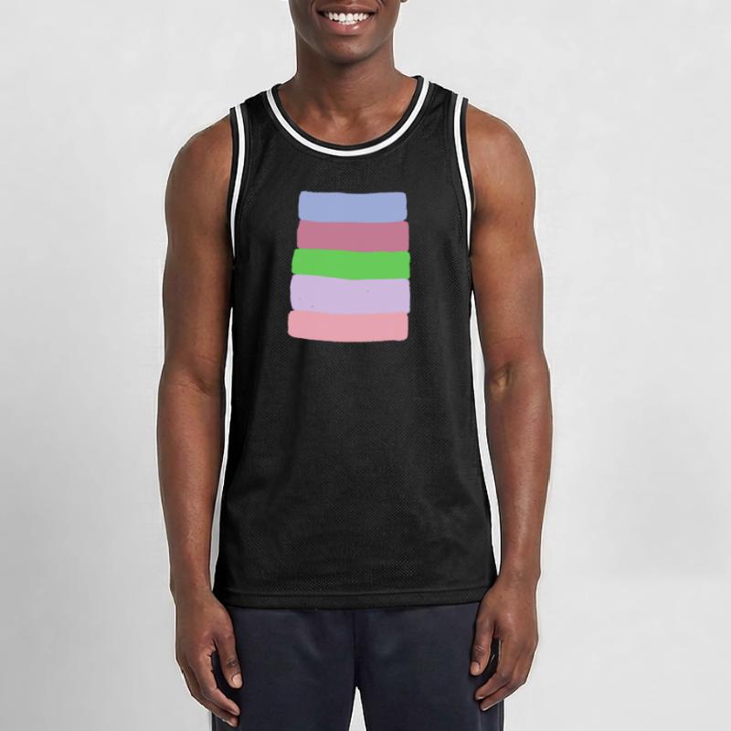 Pastellstreifen-Stack Männer Basketball-Trikot