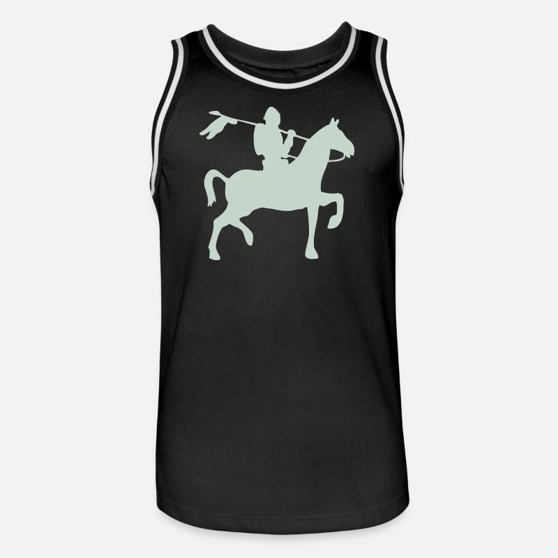 Ritter Krieger auf ein Pferd - Männer Basketball-Trikot - Schwarz/Weiß
