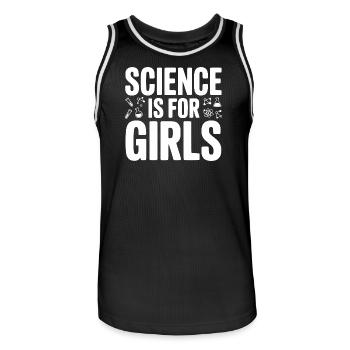Wissenschaft ist für Mädchen - Männer Basketball-Trikot - Schwarz/Weiß - Vorne - AI Model Male 185 dark (185cm)