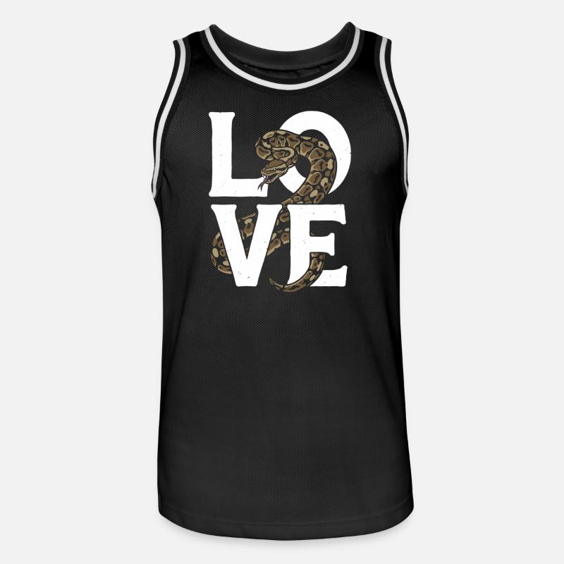 Königspython Schlangen LOVE Terrarium Python - Männer Basketball-Trikot - Schwarz/Weiß