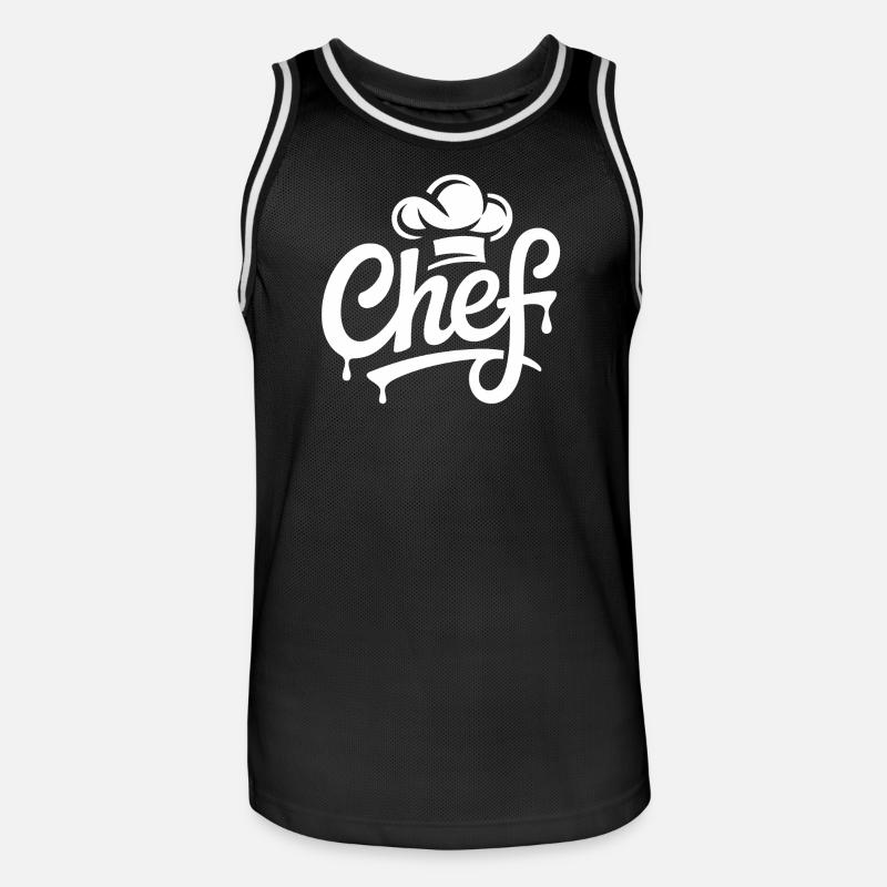 Lettere con il logo dello chef - Maglia da basket per uomo - nero/bianco