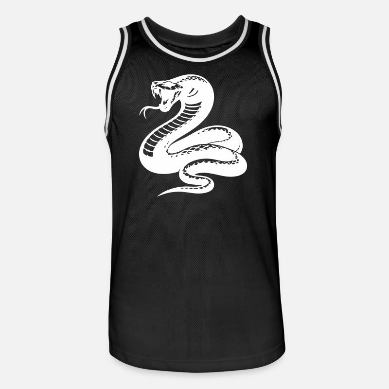 Silhouette du python serpent - Maillot de basket Homme - noir/blanc