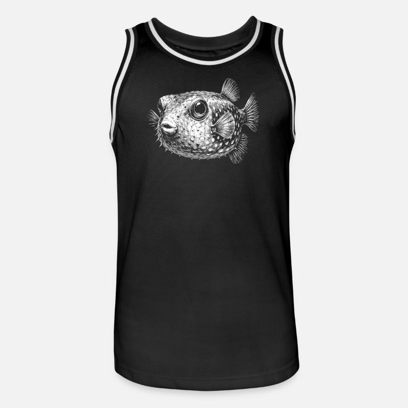 Kugelfisch - Männer Basketball-Trikot - Schwarz/Weiß