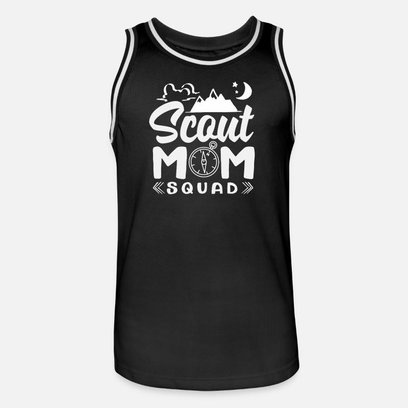 Stolze Mutter Pfadfinderin Scouting Mom Squad - Männer Basketball-Trikot - Schwarz/Weiß