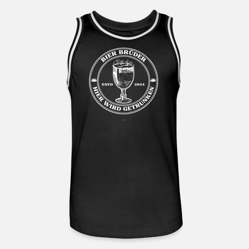 BierBrüder. Hier wird getrunken. - Männer Basketball-Trikot - Schwarz/Weiß
