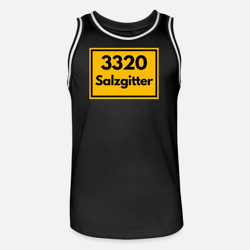 OLD POSTCODE POSTCODE RETRO 3320 SALZGITTER - Men's Basketball Jersey - black/white