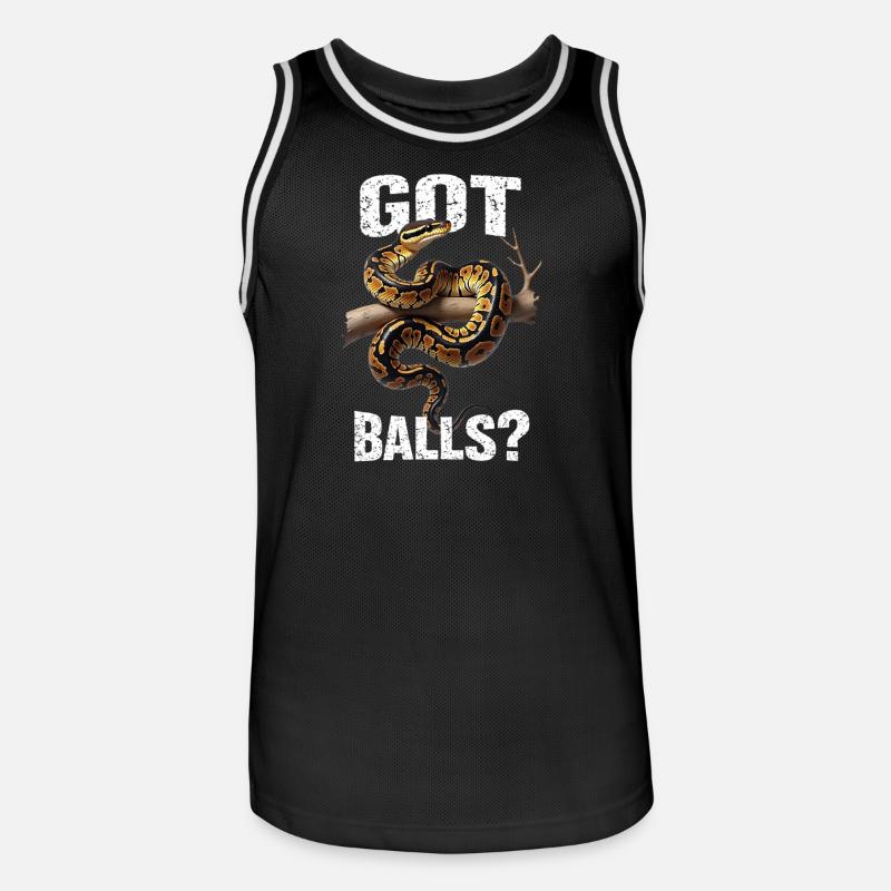Königspython Schlangen Liebhaber Terrarium Python - Männer Basketball-Trikot - Schwarz/Weiß