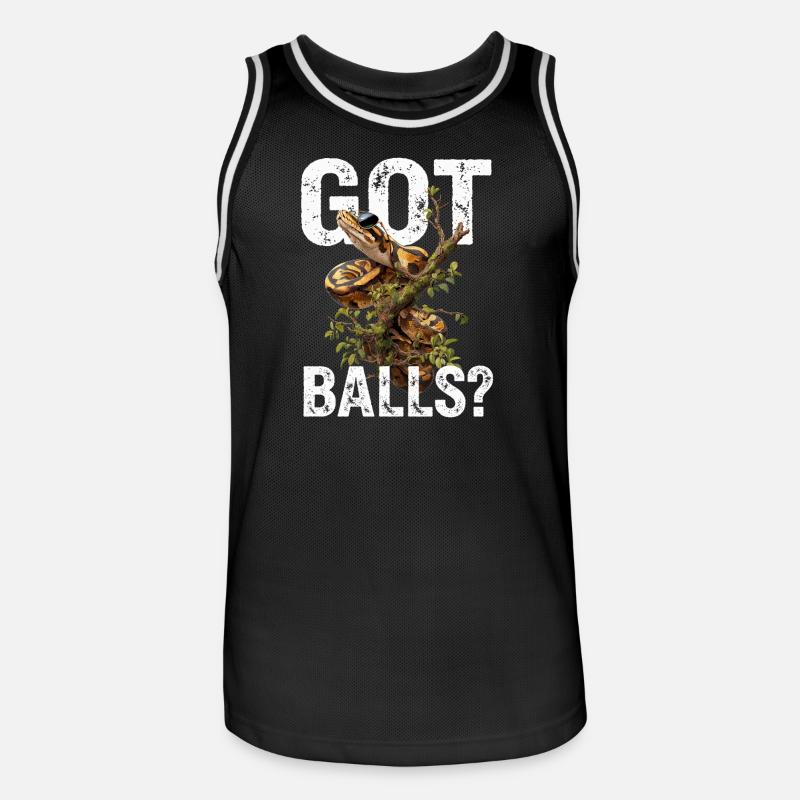 Königspython Schlangen Liebhaber Terrarium Python - Männer Basketball-Trikot - Schwarz/Weiß
