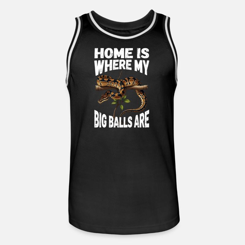Königspython Schlangen Liebhaber Terrarium Python - Männer Basketball-Trikot - Schwarz/Weiß