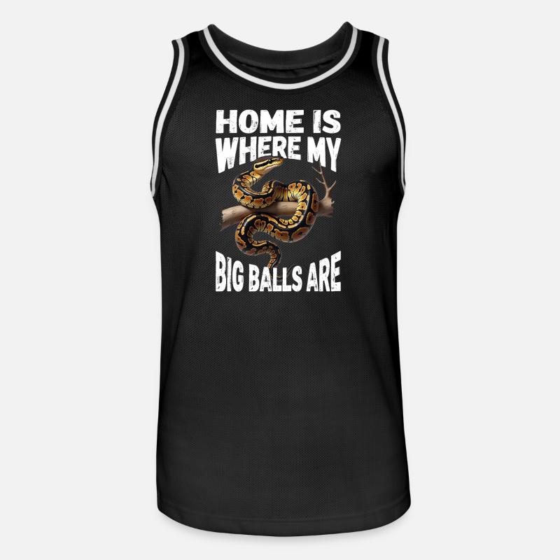 Königspython Schlangen Liebhaber Terrarium Python - Männer Basketball-Trikot - Schwarz/Weiß