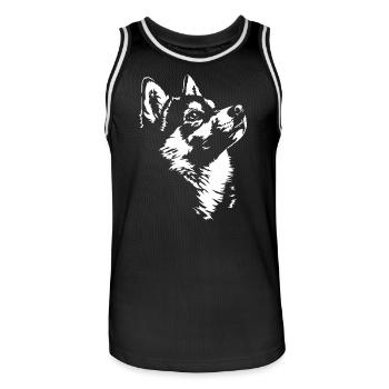 Silhouette du trèfle Kai d’Alaska Dog Wilsigns - Maillot de basket Homme - noir/blanc - Devant - AI Model Male 185 dark (185cm)