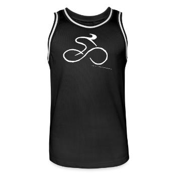 Cyclisme en Blanc à une ligne - Maillot de basket Homme - noir/blanc - Devant - AI Model Male 185 dark (185cm)