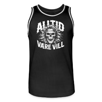 Bleib wild, Schädel - Männer Basketball-Trikot - Schwarz/Weiß - Vorne - AI Model Male 185 dark (185cm)