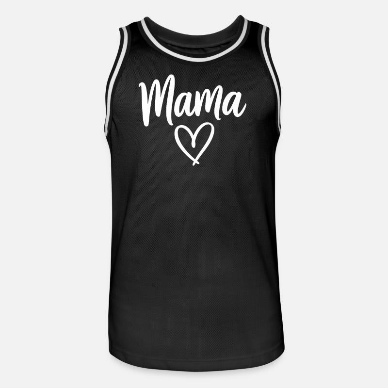 Mama Heart Script Logo - Männer Basketball-Trikot - Schwarz/Weiß