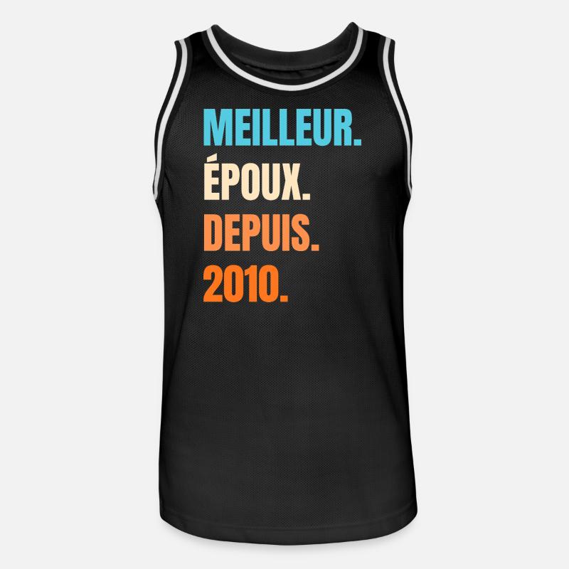 Bester Ehemann seit 2010 Geschenk-Ehemann - Männer Basketball-Trikot - Schwarz/Weiß