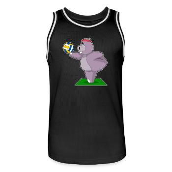 hippopotamus volleyball player volleyball sport - Men's Basketball Jersey - black/white - Front - AI Model Male 185 dark (185cm)