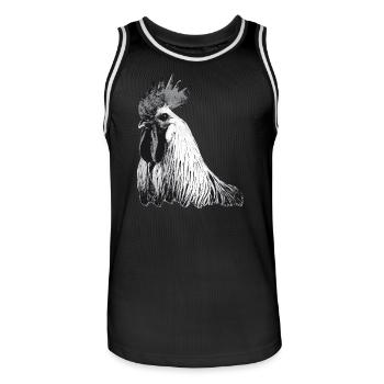 Fans de poulet - Coq - Coq - Poulet fleur - Bio - Maillot de basket Homme - noir/blanc - Devant - AI Model Male 185 dark (185cm)