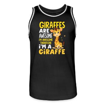 Les girafes sont géniales, donc je suis une girafe - Maillot de basket Homme - noir/blanc - Devant - AI Model Male 185 dark (185cm)