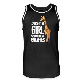 Juste une fille qui aime les girafes - Maillot de basket Homme - noir/blanc - Devant - AI Model Male 185 dark (185cm)