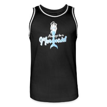 Always Be a Mermaid Inspirational Quote Design - Men's Basketball Jersey - black/white - Front - AI Model Male 185 dark (185cm)