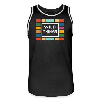 Wild Things Bunte Rahmen - Männer Basketball-Trikot - Schwarz/Weiß - Vorne - AI Model Male 185 dark (185cm)