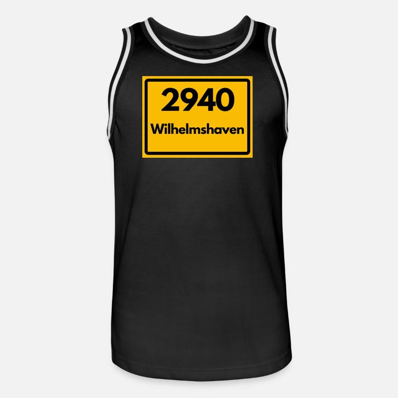 OLD POSTCODE POSTCODE RETRO 2940 WILHELMSHAVEN - Men's Basketball Jersey - black/white