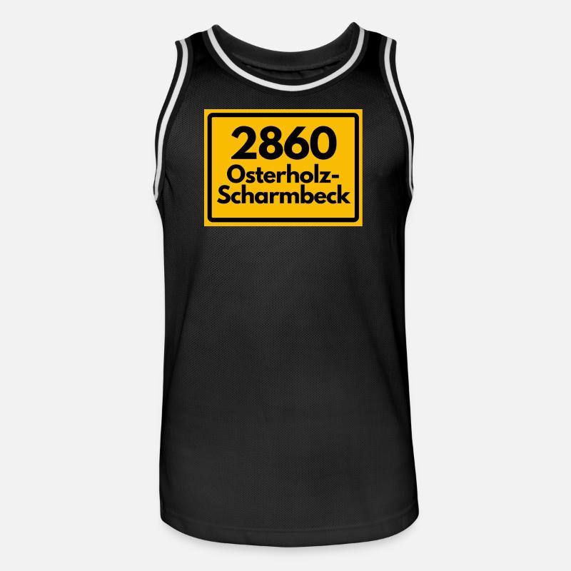 OLD POSTCODE POSTCODE 2860 OSTERHOLZ-SCHARMBECK - Men's Basketball Jersey - black/white