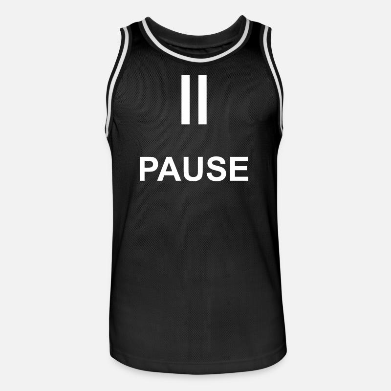 Pause Auszeit Geschenk Statement - Männer Basketball-Trikot - Schwarz/Weiß