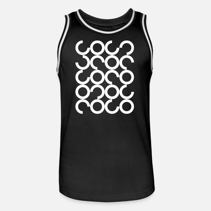 Interlocking Circle Chain Pattern - Men's Basketball Jersey - black/white